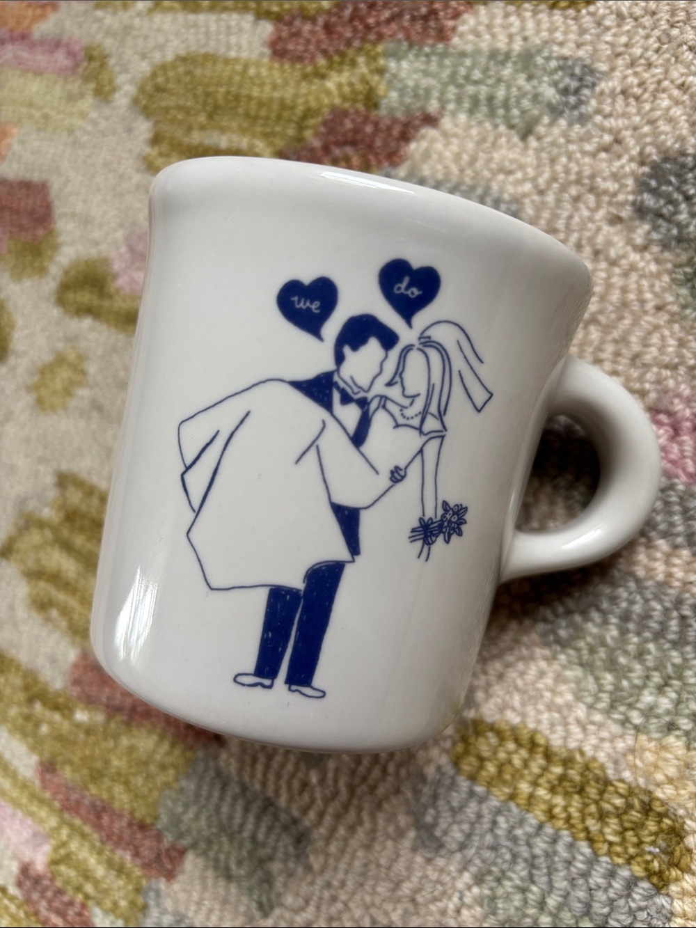Fishs Eddy x Jason Oranzo Married Mug “We Do” vintage feel illustration